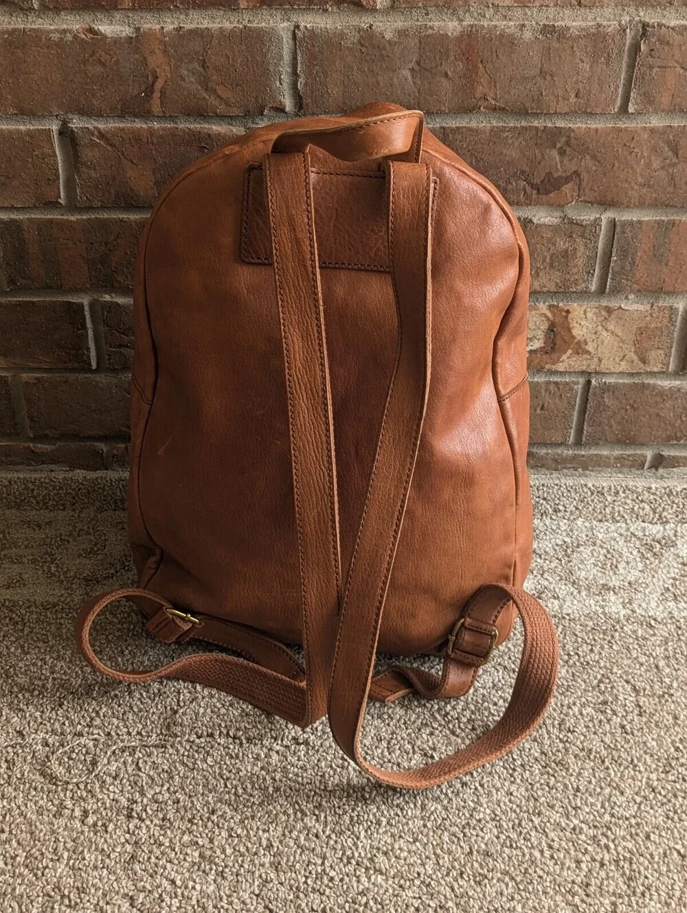 Madewell The Lorimer Leather Backpack English Saddle Brown Casual School Travel - Picture 4 of 9